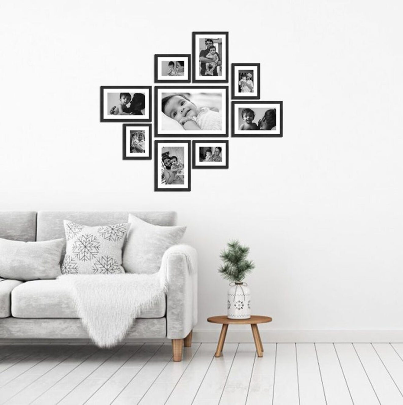 9 Frame Gallery Wall Set for family Collage – Kreative Arts